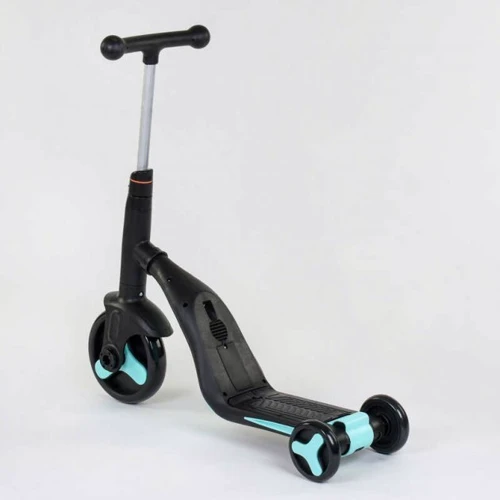 Самокат Best Scooter чорно-блакитний (JT 20255): Матеріал коліс поліуретан