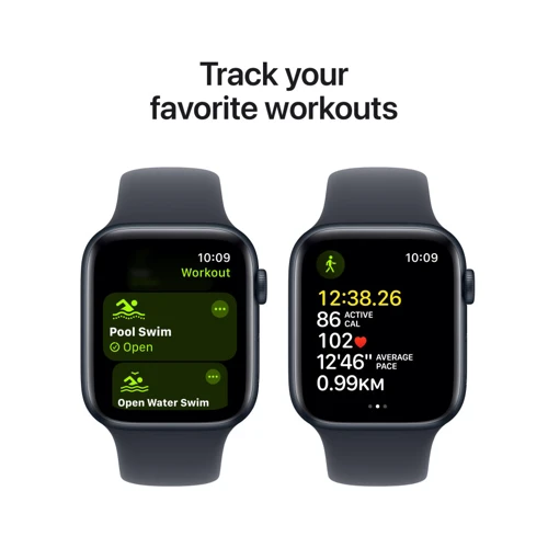 Apple Watch SE 2 2024 40mm GPS Midnight Aluminum Case with Midnight Sport Band - M/L (MXE93QH/A) UA: Материал фторэластомер