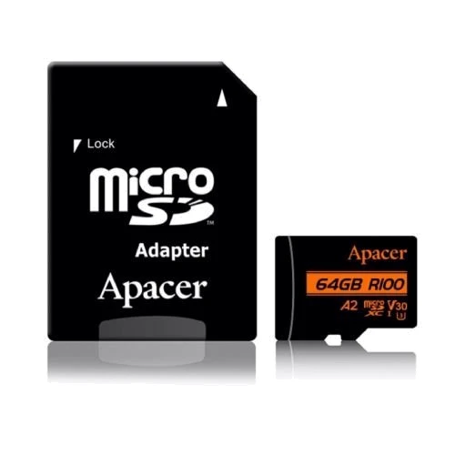 Карта памяти Apacer 64GB microSD Class 10 UHS-I U3 (AP64GMCSX10U8-R)