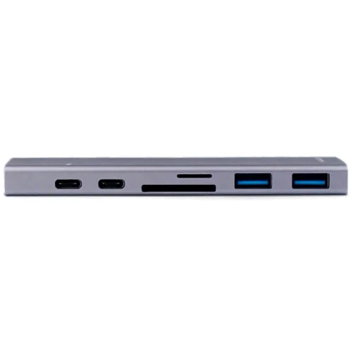 Адаптер Xiaomi Adapter Hagibis Dual USB-C to HDMI + 2хUSB-C + SD + 2xUSB3.0 Silver (04214): Колір сріблястий