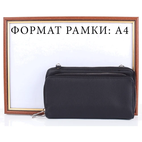 Женский клатч HJP черный (UHJP15350-1): Тип ручки Плечевой ремень, Со съемным ремнем