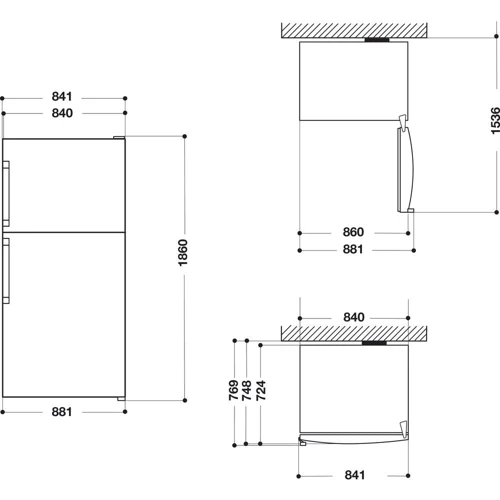 Холодильник Whirlpool W84TI 31 X: Общий объем, л 575
