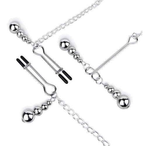 Зажимы для сосков и клитора Bedroom Fantasies: Nipple and Clitoris Clamps - Silver
