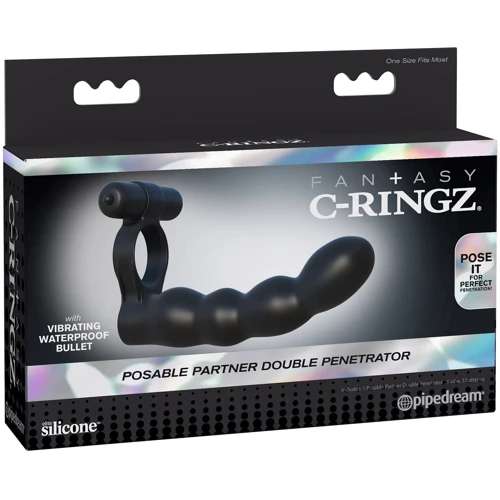 Насадки для двойного проникновения Pipedream Fantasy C-Ringz Posable Partner Double Penetrator (PD593023)