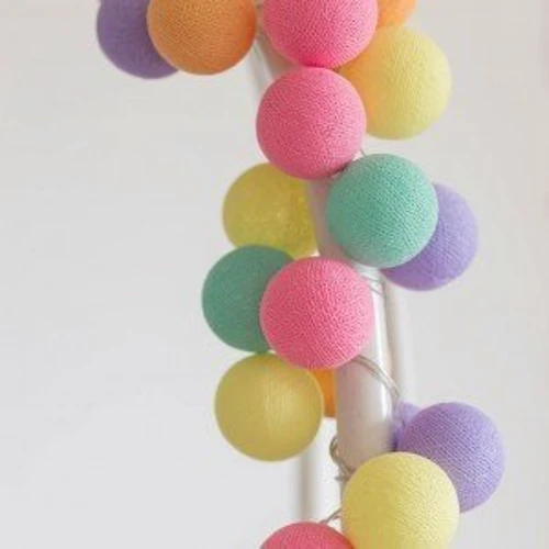 Гирлянда Cotton ball lights на 10 шаров 2,7м, Ice Cream: Применение Для дома