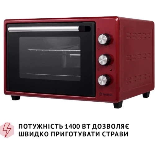 Електрична духовка настільна PERFELLI MIRAGE 37 RED фото 9