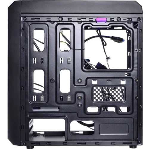 Корпус QUBE QBM43 Black (QBM43_W5NU3): Материал передней панели пластик и сталь
