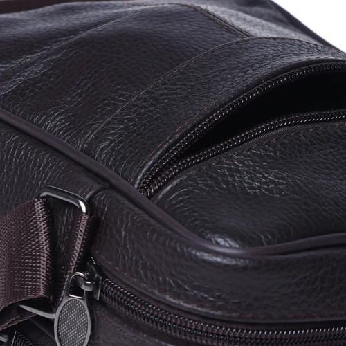 Мужская сумка через плечо Borsa Leather темно-коричневая (K14012-brown): Тип ручки Плечевой ремень, Без ручки