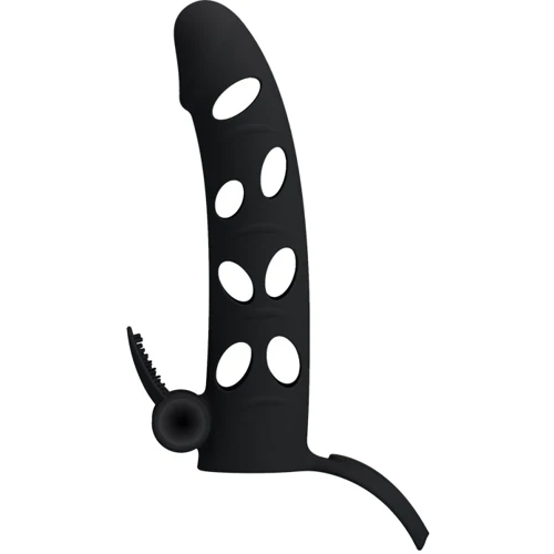 Насадка на член LYBAILE Pretty Love Penis Sleeve With Ball Strap 5.98" Black