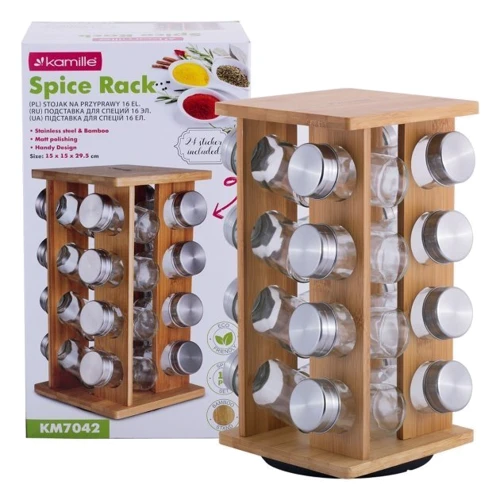 Набор для специй Kamille на подставке 17 шт. (KM-7042)