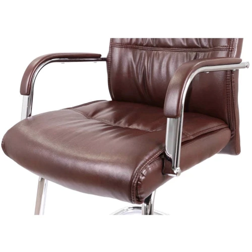 Крісло конференційне АКЛАС Візеу CF PU Dark Brown Коричневе (00127062): Оснащення На полозьях, Подлокотники, Без колесиков