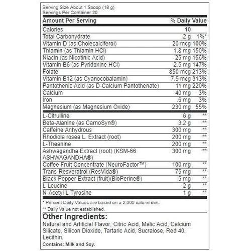 Передтренувальний комплекс Optimum Nutrition Pro Pre 360 g /20 servings/ Fruit Punch: Форма випуску порошок