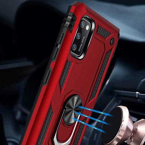 Чехол для телефонов Mobile Case Shockproof Serge Magnetic Ring Red for Samsung A415 Galaxy A41: Материал TPU (термополиуретан) и поликарбонат