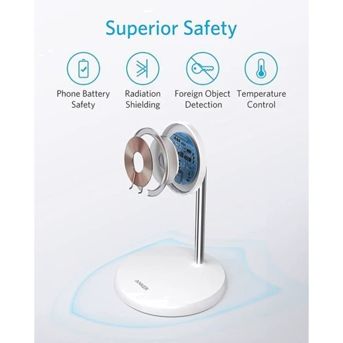 Зарядний пристрій ANKER Wireless Charger MagSafe Stand PowerWave 15W White (A2540G21) для iPhone 16 I 15  I 14 I 13 I 12 series фото 5