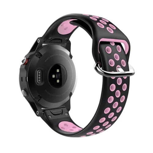 Ремешок Garmin QuickFit 22 Nike-style Silicone Band Black/Pink (QF22-NSSB-BKPK)