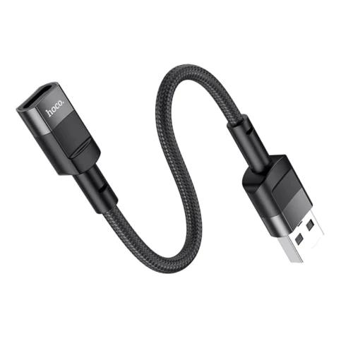 Кабель Hoco USB Cable to USB-C U107 Female 2A 0.1m Black: Длина 0.1 м
