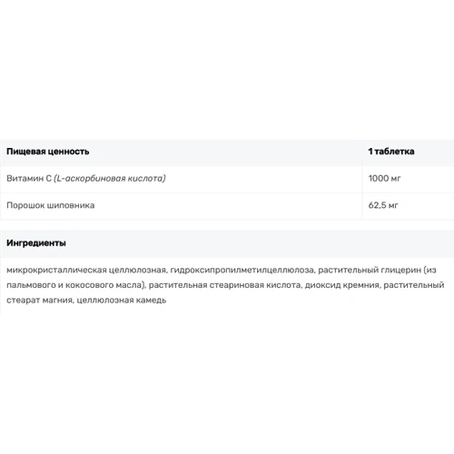 Applied Vitamin C 1000 mg 100 Tablets (CN6450): Тип Витамин C