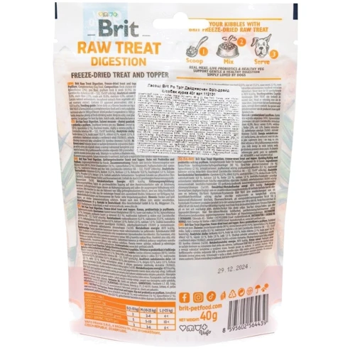 Лакомство для собак Brit Raw Treat Digestion Freeze-dried для пищеварения с курицей 40 г (8595602564439): Тип Снеки