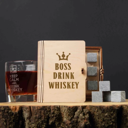 Камни для виски BeriDari "Boss Drink Whiskey" 6 штук в подарочной коробке