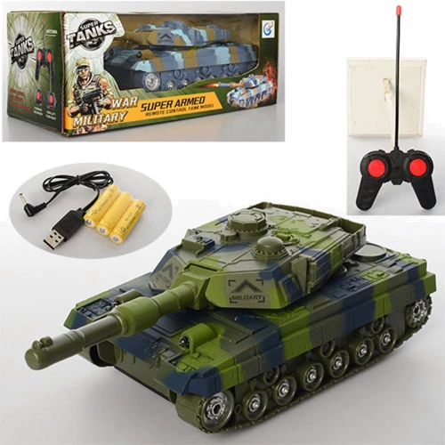 Танк р/у 2 цвета аккум, 25 см, звук, свет, USB зарядное (899-6)