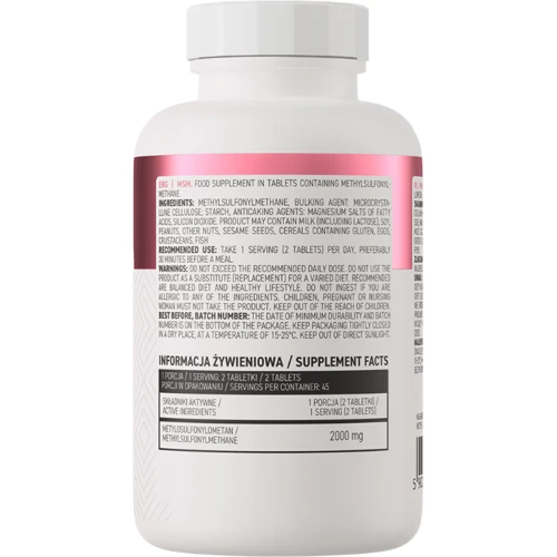 OstroVit MSM 90 tabs / 45 servings: Форма випуску таблетки