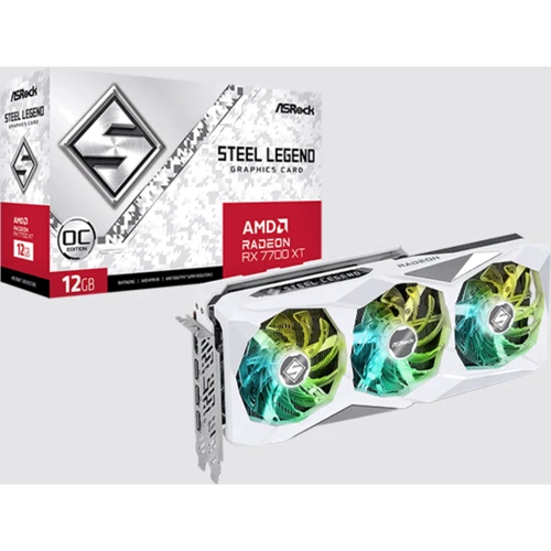 Видеокарта ASRock AMD Radeon RX 7700 XT Steel Legend 12GB OC (RX7700XT SL 12GO): Интерфейс PCI Express 4.0 x16