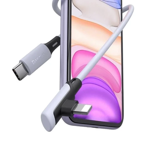 Кабель Baseus Cable USB-C to Lightning Colorful Elbow 18W 1.2m Purple (CATLDC-A05) фото 4