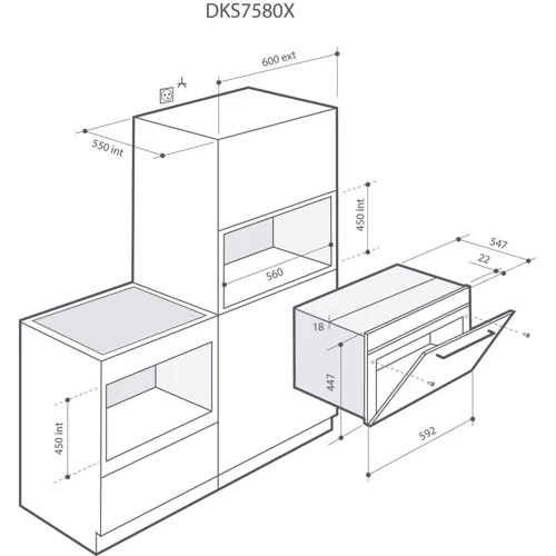 Духова шафа електрична De Dietrich DKR7580G: Об'єм, л 40