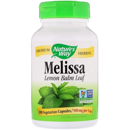 Nature's Way Melissa Lemon Balm Leaf 500 mg 100 Veg Caps Мелісса, лимонний бальзам