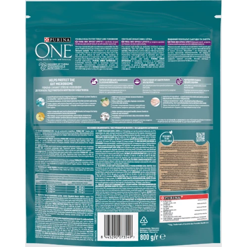 Сухий корм Purina One Difficult Appetite для дорослих кішок з тріскою та фореллю 800 г (8445290073549): Тип Сухой корм