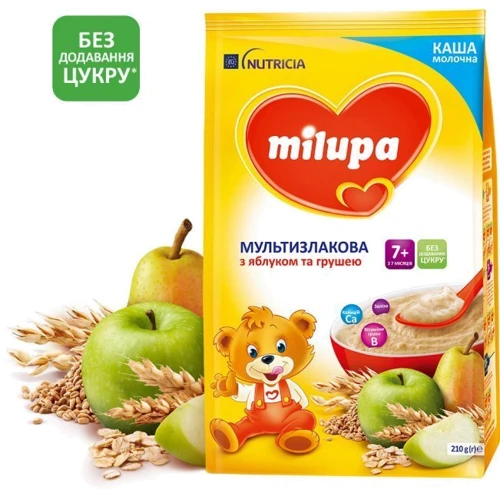 Milupa каша молочная 210 г мультизлаковая с яблоком и грушей от 7 мес.: Вкус Яблоко, Груша