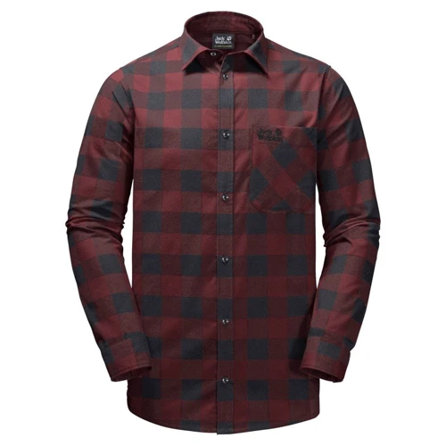 Рубашка Jack Wolfskin Red River Shirt 1402551-8222 50 бордовая с длинным рукавом