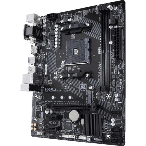 GIGABYTE GA-A320M-S2H 3.0 microATX 2xDDR4 3200 M.2, HDMI, DVI-D, D-Sub: Разъемы на плате SATA 3.0, M.2