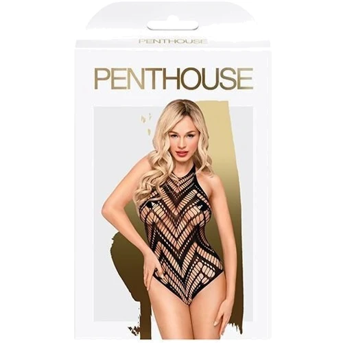 Боди с геометрическим орнаментом Penthouse - Go Hotter Black XL