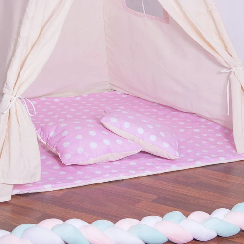 Детская палатка Springos Tipi XXL вигвам бело-розовая (TIP09)