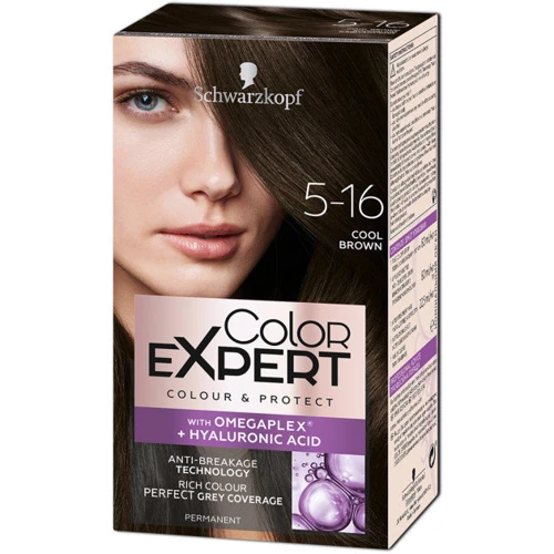 Color Expert 5-16 Стойкая крем-краска с гиалуроновой кислотой Холодный Каштановый 142.5 ml