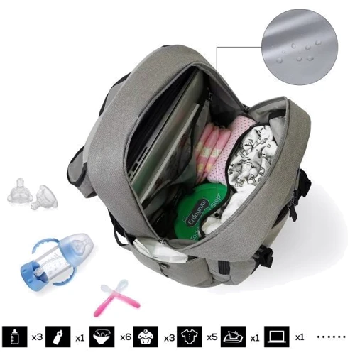 Рюкзак для мами Mommore сірий (MM0090003A008)