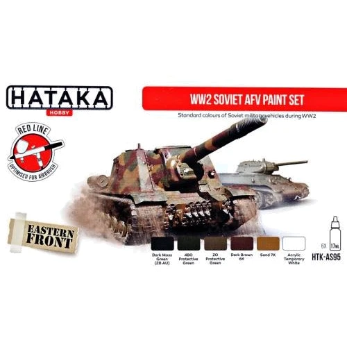 Набір фарб Hataka Hobby Радянська бронетехніка Другої світової війни, 6шт.