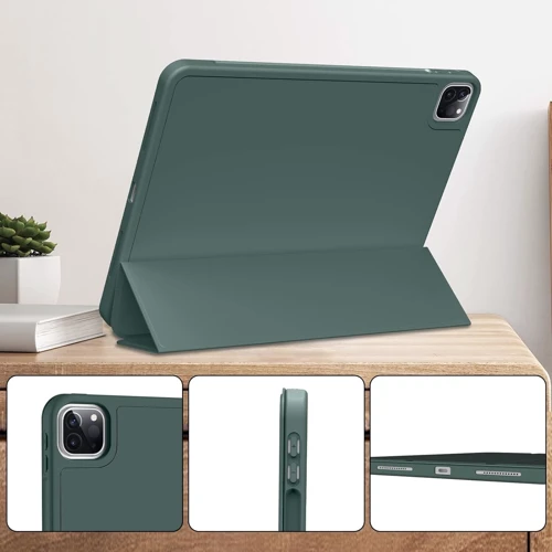Аксессуар для iPad BeCover Tri Fold Soft TPU with Pencil mount Dark Green for iPad Pro 11 (2018-2022) (711110): Тип аксессуара чехол