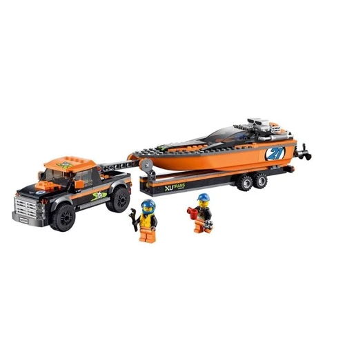 Конструктор LEGO City Крутые автомобили 4x4 с моторной лодкой (60085)