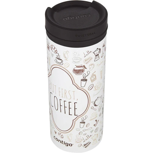 Термокружка Contigo Twistseal Eclipse 473 мл White (But First, Coffee): Материал колбы Нержавеющая сталь