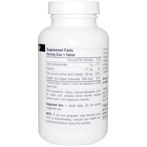 Source Naturals Zinc, 50 mg, 250 Tab: Тип цинк
