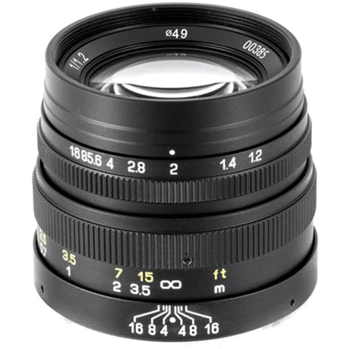 Объектив для фотоаппарата Mitakon 42.5mm f/1.2 (MTKFW425MF12): Диаметр резьбы для светофильтра 49 мм