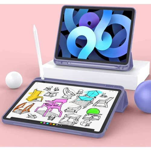 Аксессуар для iPad BeCover Tri Fold Soft TPU with Pencil mount Purple for iPad Air 2020/iPad Air 2022 (706751): Тип аксессуара чехол