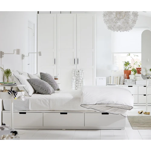 Каркас кровати с ящиками ІКЕА NORDLI 140х200 см (403.498.47) фото 1