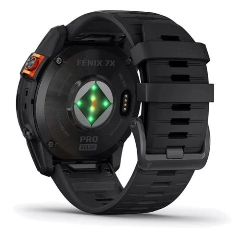 Смарт-часы Garmin Fenix 7X Pro Solar Slate Grey with Black Band (010-02778-01): Фитнес-функции Шагомер, Умный будильник, Секундомер, Пульсометр, Пульсоксиметр, Подсчет калорий, Альтиметр, GPS-модуль