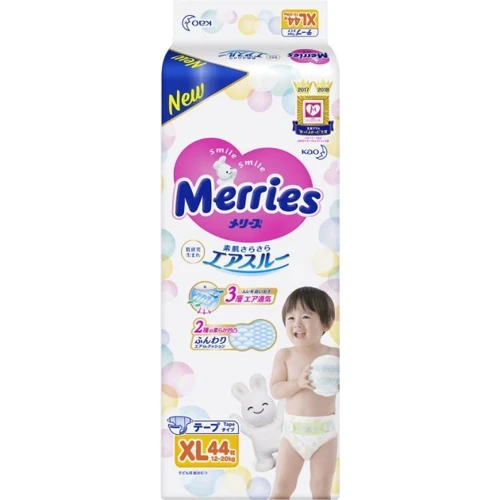 Подгузники Merries для детей XL 12-20 кг 44 шт (4901301253422) фото 10