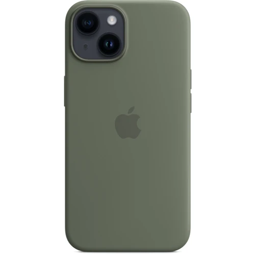 Чехол для iPhone Apple Silicone Case with MagSafe Olive (MQU83) for iPhone 14: Материалы Силикон
