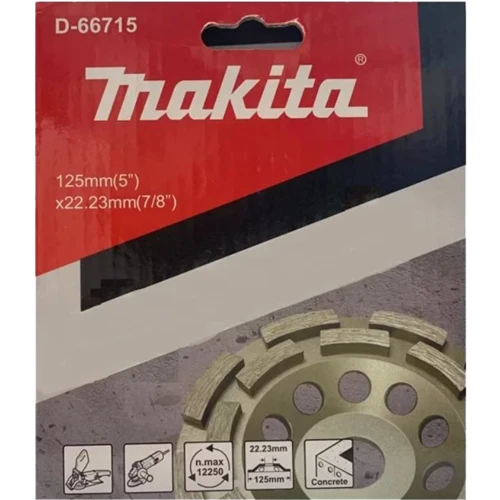 Алмазный шлифовальный диск (двойной) 125х22,23 мм Makita D-66715
