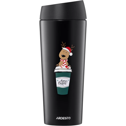 Термокухоль Ardesto Coffee Time Reindeer 450 мл, чорний (AR2645RN): Об'єм, мл 450
